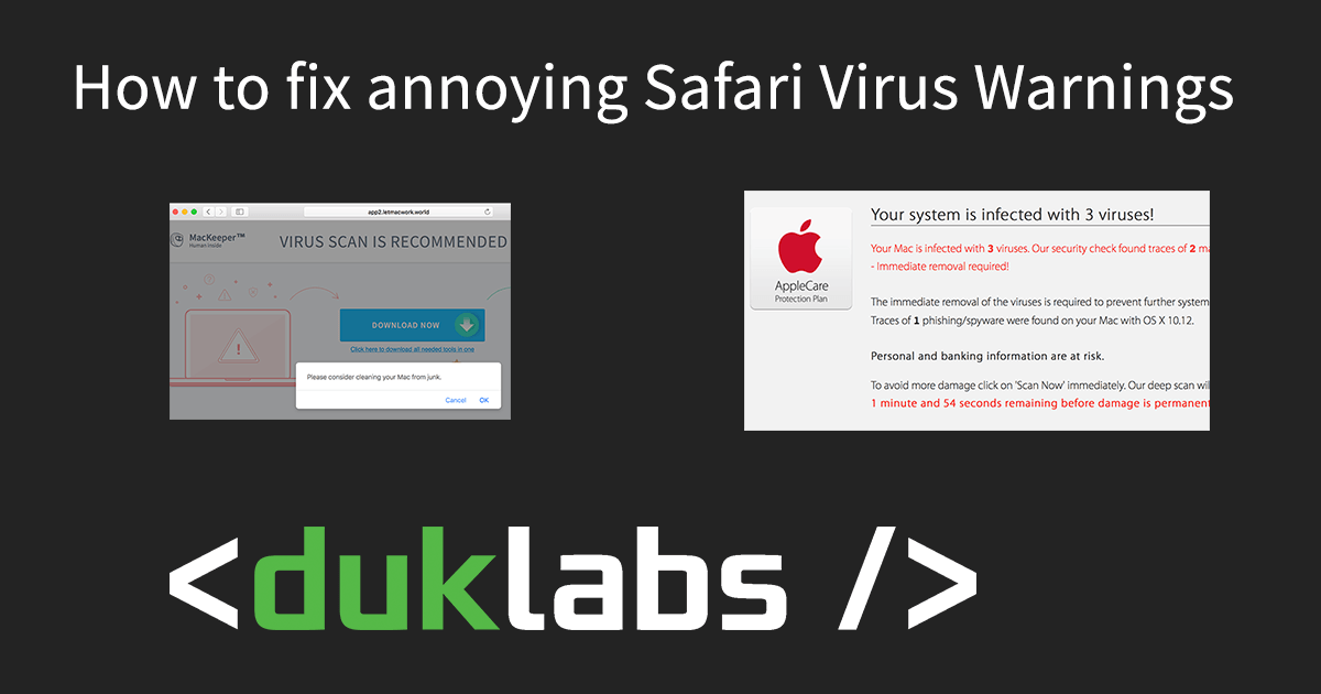 Fixing Safari Virus Warnings