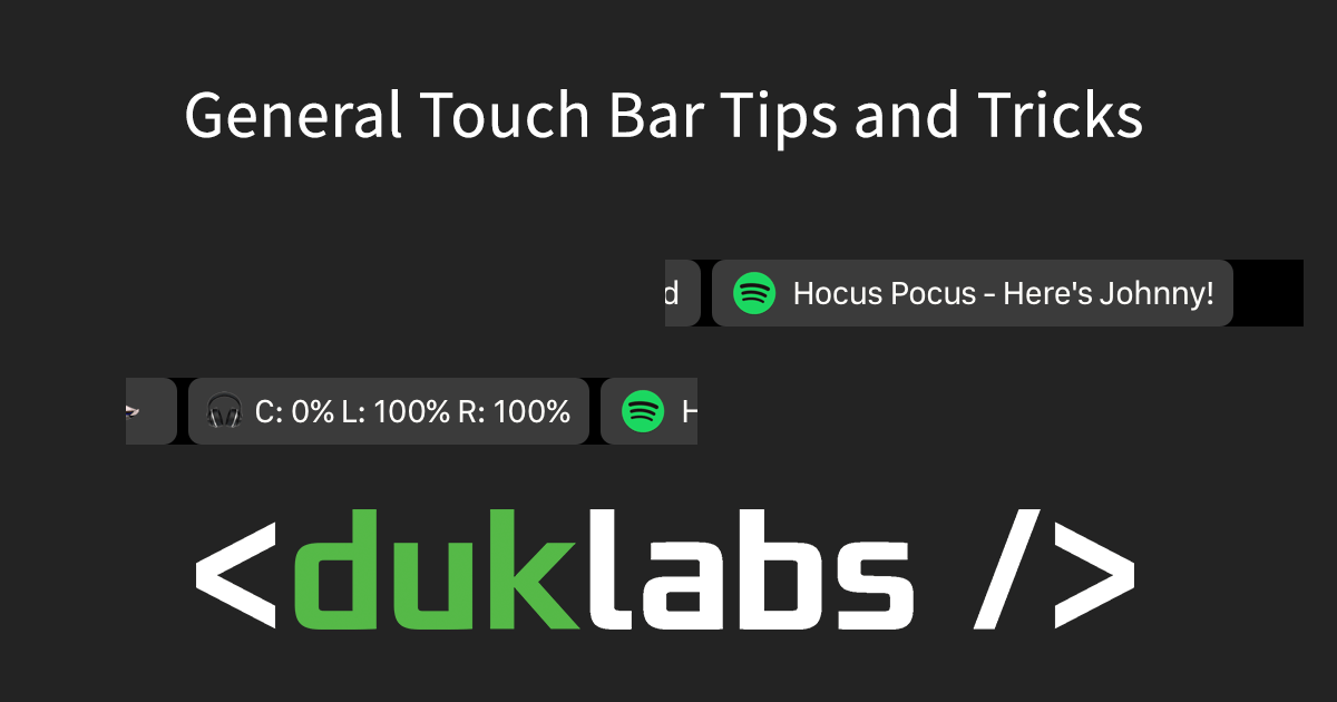 General Touch Bar Tips